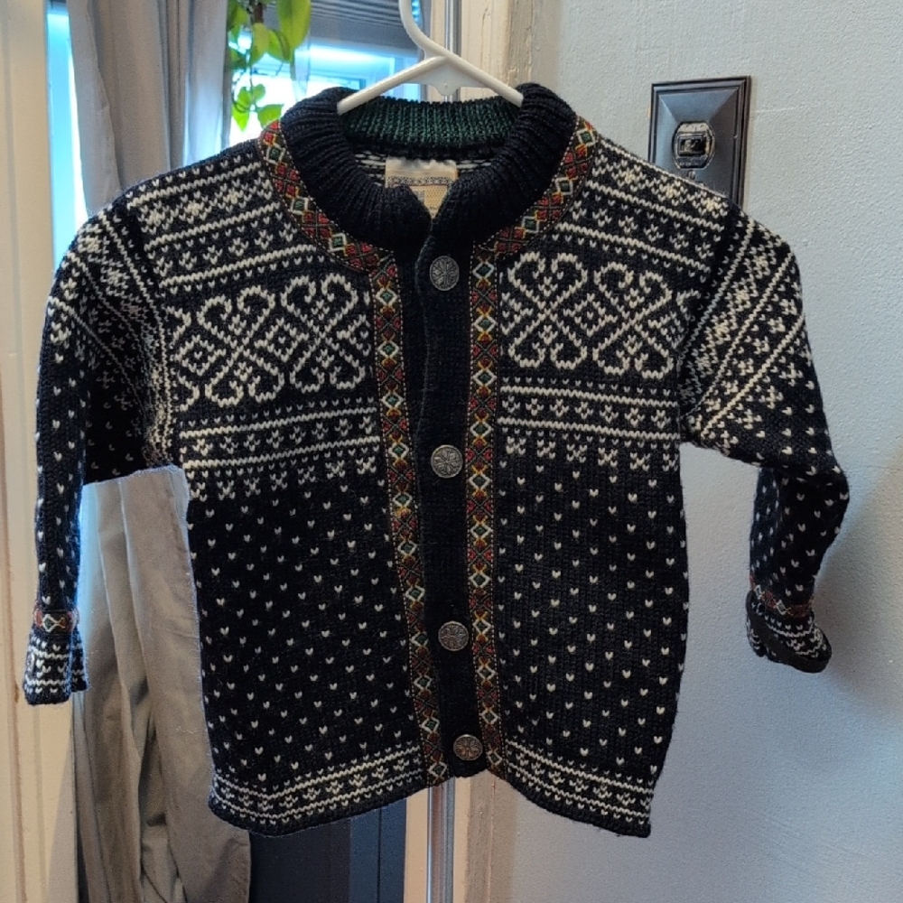 Dale of Norway Kids' Cardigan with Silver Buttons Size 4